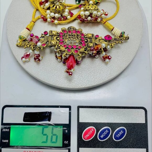 Handmade Jewelry Set With Pearls and Beads, Oxidized Jewelry Set, Choker Necklac - Picture 14 of 15